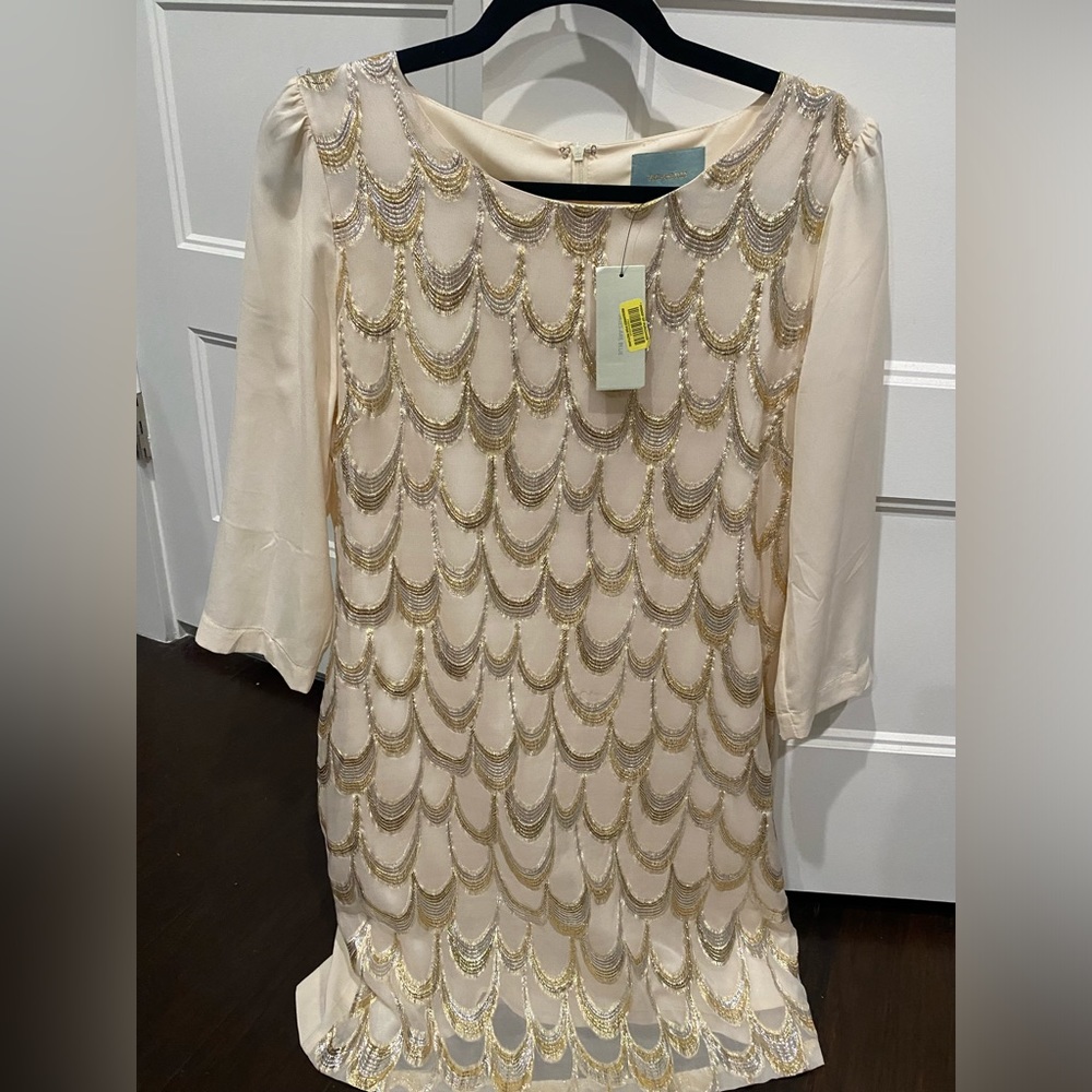 Skies Are Blue beige/cream dress -medium